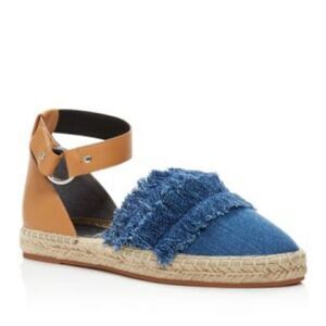 Rebecca Minkoff Denim Espadrille Flats Blue  9.5 NWT